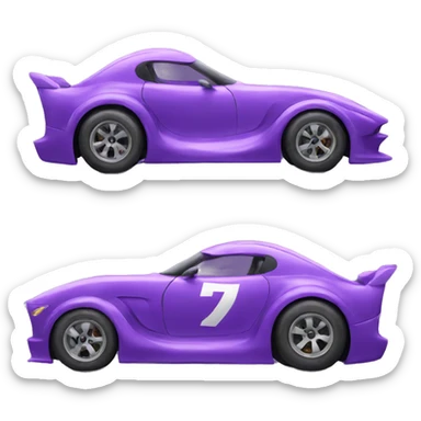 Purple racecar sticker