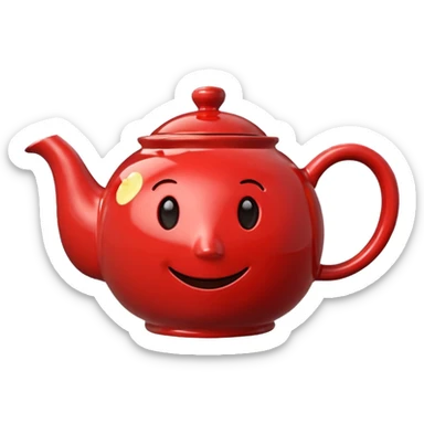 talking teapot red  sticker