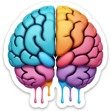 cerebro visto desde arriba con pintura sticker