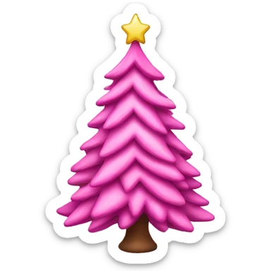 pink christmas tree sticker