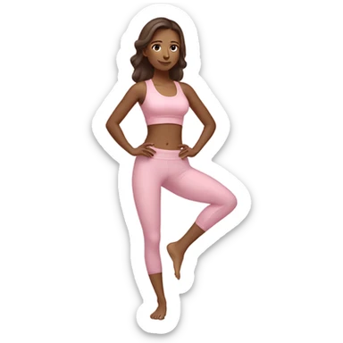 brunet yoga girl light pink clothes n sticker