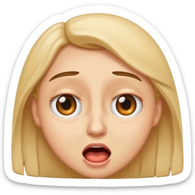 Eye roll while cringing sticker