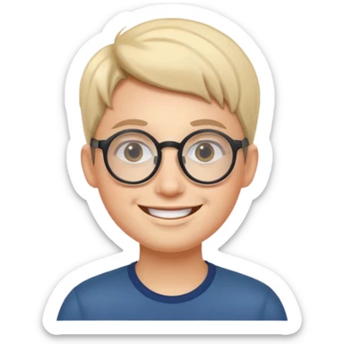 yuvarlak gözlüklü insan sticker