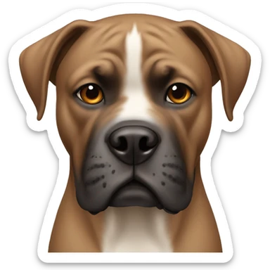 Boxer mix with cane Corso with one blue eye, and one brown eye sticker