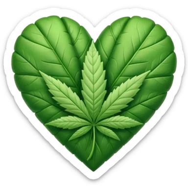 Animated weed leaf heart gif sticker