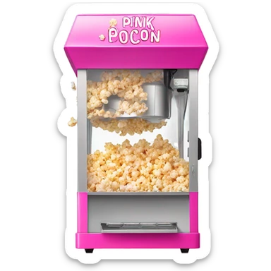 Pink ombre popcorn machine with glitter  sticker