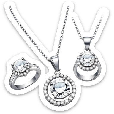 diamond ring necklace earrings jewelry sticker