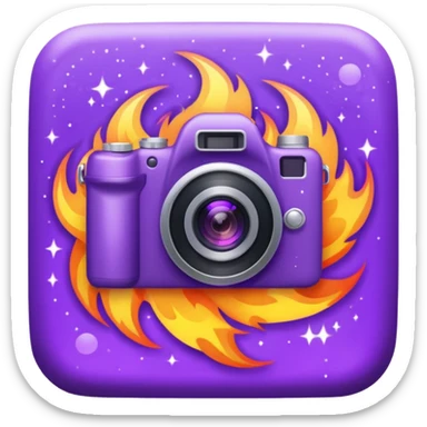 Glitter Fire Camera Purple sticker