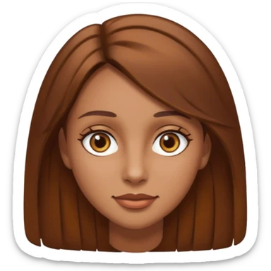 Tan skinned woman with brown hair hazel colored eyes. sticker