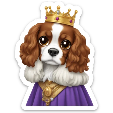 King Charles cavalier being held by princess  sticker