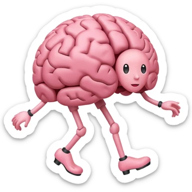 brain with legs sticker