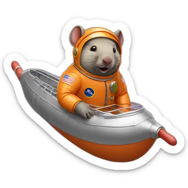 australian astronaut wombats in a boats made of hotdog sausages sticker