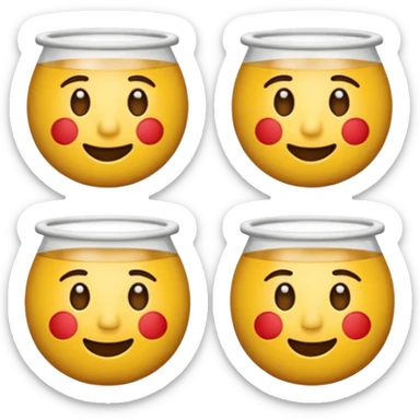 Crea un emogmji che piange con delle tazze sotto le lacrime sticker