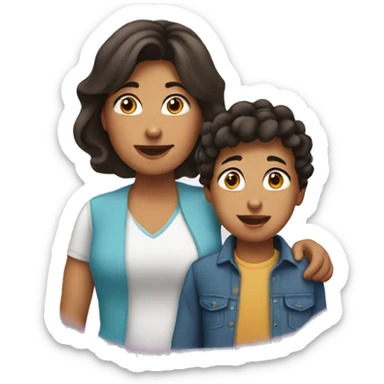 two hispanic moms with son sticker