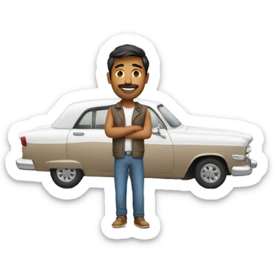 indian guy on a long drive sticker