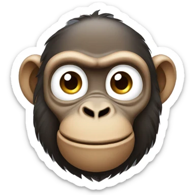 Ape with hands on his cheeks sticker