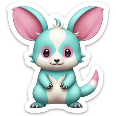 Pancham-Minccino-Petilil-Minun-Fakémon-Digimon-fusion-creature sticker