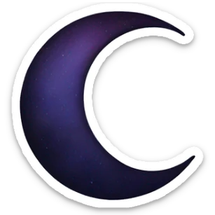 Twilight Inspired Emoji : Crescent Moon – Symbolizing the title of the second book, New Moon, this could be a dark and mysterious-looking crescent. sticker