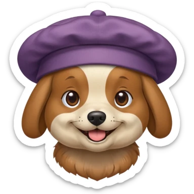 dog wearing grany sticker