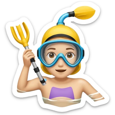 Emoji face snorkeling sticker