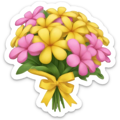 Bouquet of yellow and pink flowers sticker