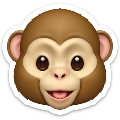 monkey with eyes closed sticking out tongue sticker