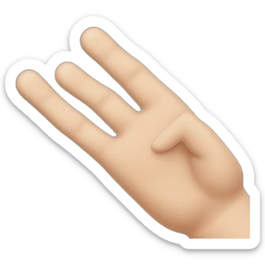 three finger and another finger folded sticker