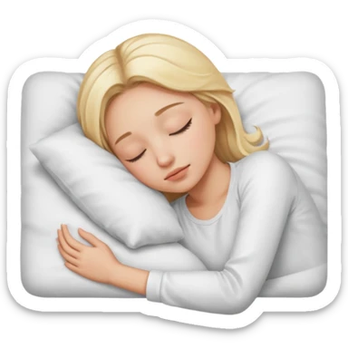 Sleeping pretty girl blonde girl She has white shirt on. sticker