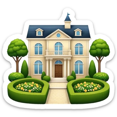 mansion with garden sticker