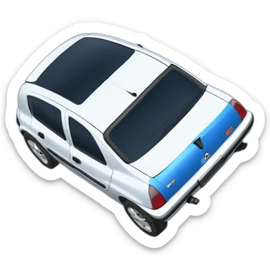 5-door car Renault clio 2 blue sticker