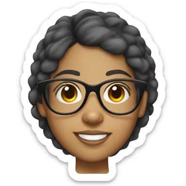 Latina Girl with glasses light skinned  sticker