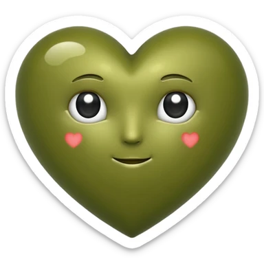 olive green heart emoji sticker
