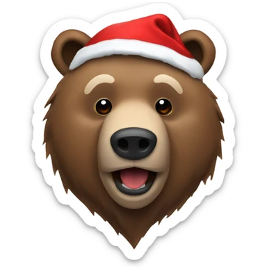 Grizzly bear in Santa attire  sticker