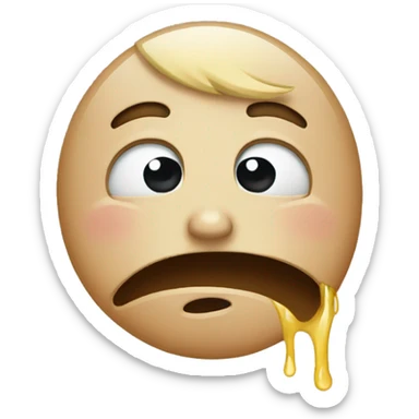 No emotion emoji with a tear  sticker