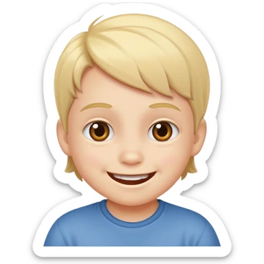 Smiling with kiding sticker