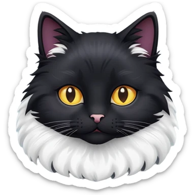 Gato negro con blanco sticker