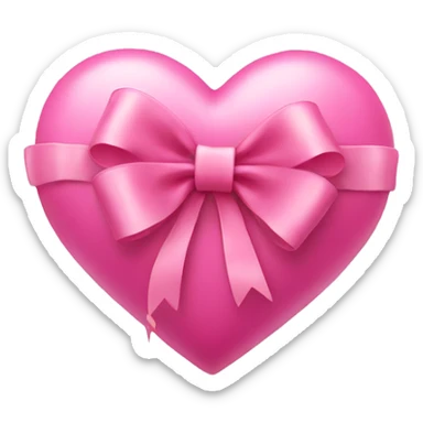 Pink heart with a bow sticker