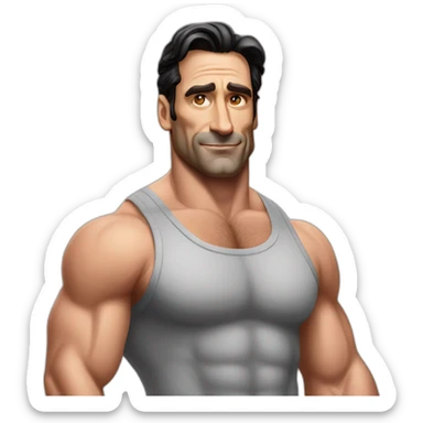 Jon hamm bodybuilder sticker