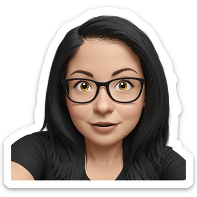 smiling girl in black shirt sticker