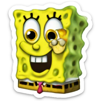 SpongeBob gyattmaxxing sticker