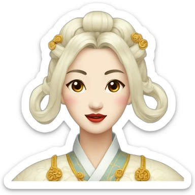 The face of the emperor's concubine in medieval China sticker