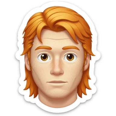 White ginger guy with mullet  sticker