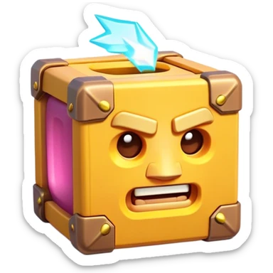 Clash of Clans aesthetic: Cinematic Playful Pixel 3D Health Box Portrait Emoji, rendered in a 3D vector-style similar to standard emojis with minimal shading and bold, simplified shapes. A compact, distinct form with signature details, softly glowing with a pixelated adventure charm. Simplified yet unmistakably iconic, highly detailed and consistent, glowing with a soft radiance and high shine. Stylized with a touch of classic pixel-art charm and a soft glowing outline, capturing the essence of a beloved gaming relic with a friendly, playful manner! sticker