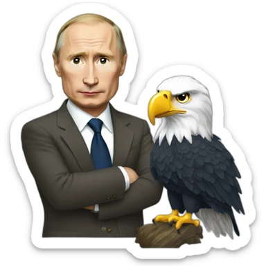 Putin with bald eagle sticker