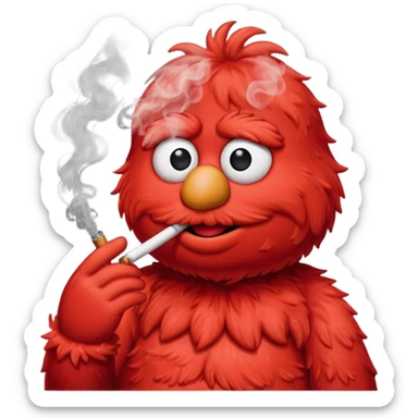 elmo smoking  sticker