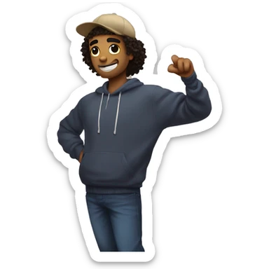 boyfriend from friday night funkin doing a hey pose sticker