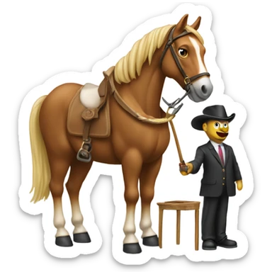 Cavalo sentado numa cadeira a fumar um cigarro sticker