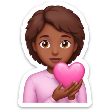 Pink Heart in brown hands sticker