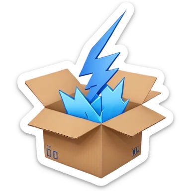lightning with a logistic box sticker