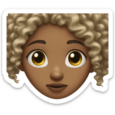 lightskin black girl with curly hair crying  sticker